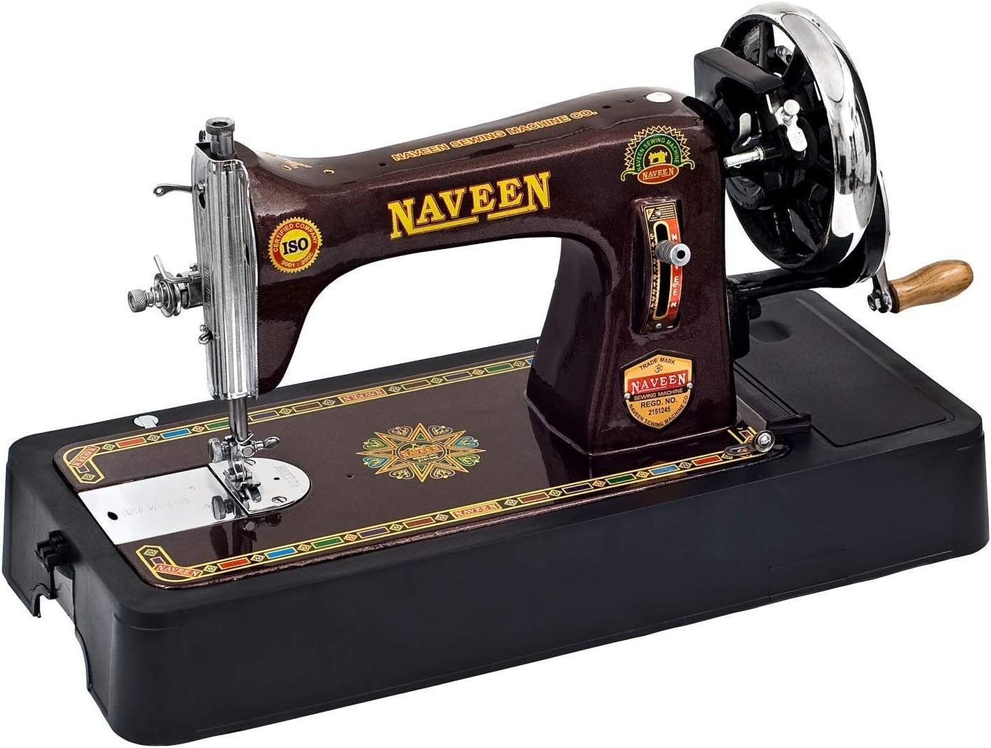 Naveen Sewing Machine Domestic Square Model with Coverset (Metallic Red Color)-2