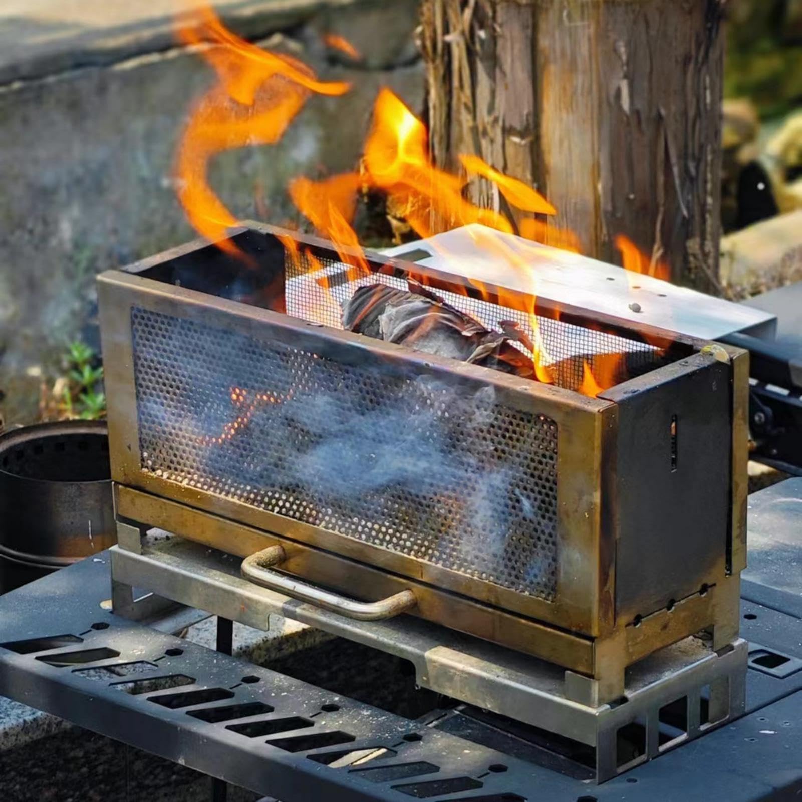 Stufa a legna da esterno, piccola stufa a legna - Fornello portatile da | viaggio,Stufa a legna da campeggio resistente al calore per avventure all'aria aperta, campeggio, picnic, caccia, pesca, cort