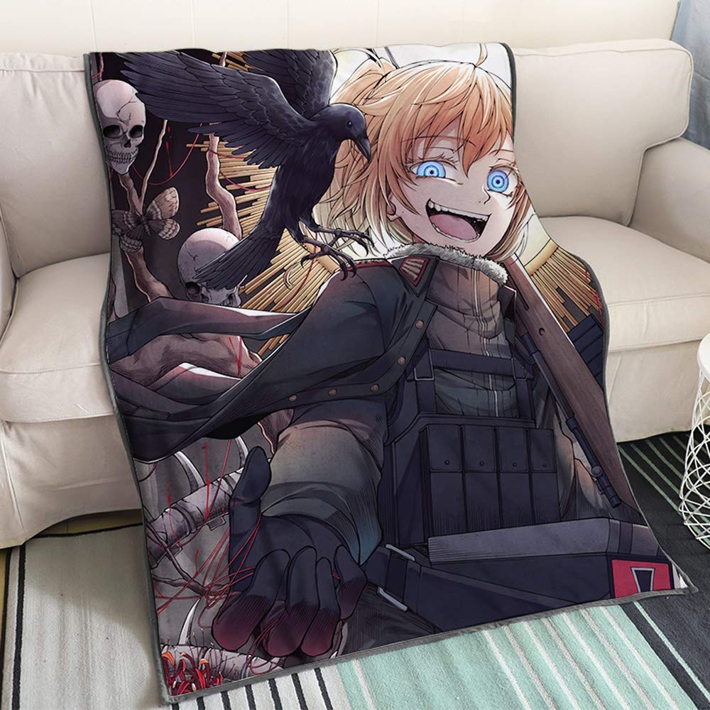 KaiWenLi Saga Of Tanya The Evil/Tanya Degurechaff Series Pattern 13 / Fiction Cartoon Blanket/Anime Fan And Otaku Favorite Product/Easy To Clean/Portable