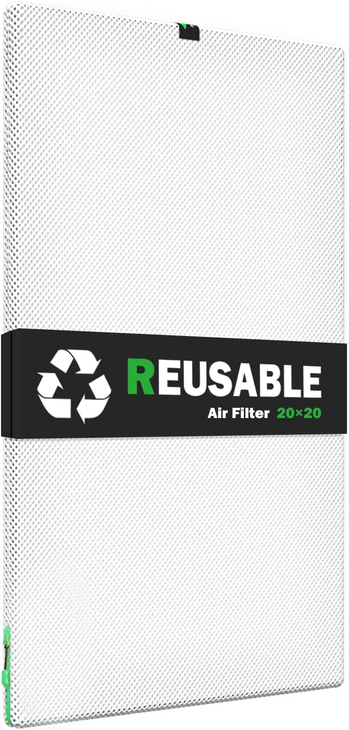 Reair 20x20x1 Air filter, Washable and Reusable Air Filter 20x20x1 for