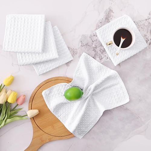 Miniatura 6 de Homaxy Trapos de cocina de microfibra con tejido de gofre, 12 x 12 pulgadas, ultra absorbentes y de color sólido, paños de cocina de secado rápido