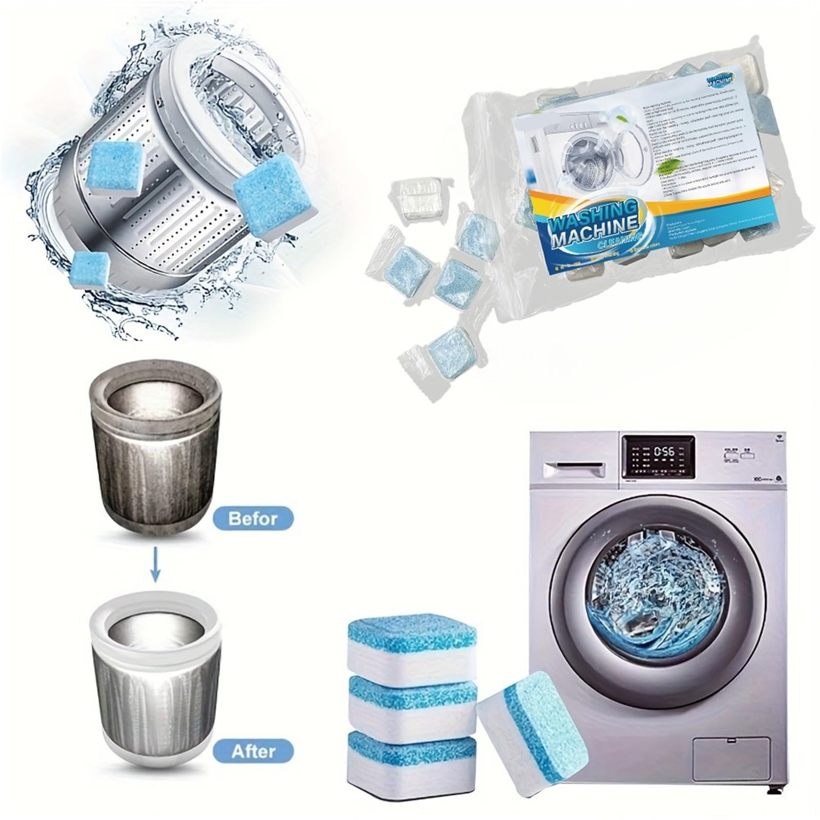 washing machine cleaner tablets Brausetabletten zur Waschmaschinenreinigung(30pcs)
