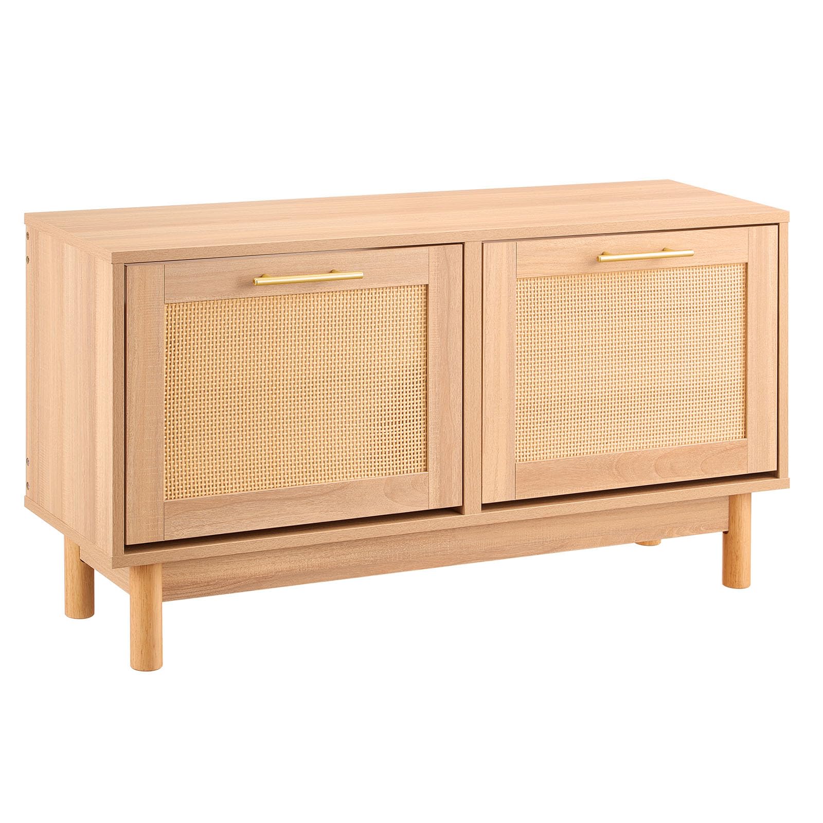 VEVOR Panca Portascarpe da Ingresso, Scarpiera con Panca Portascarpe 100x30x53 cm, Contenitore con 2 Cassetti, Scarpiera da 136 kg, 4 Scomparti e 2 Ante in Rattan, per Corridoio, Soggiorno