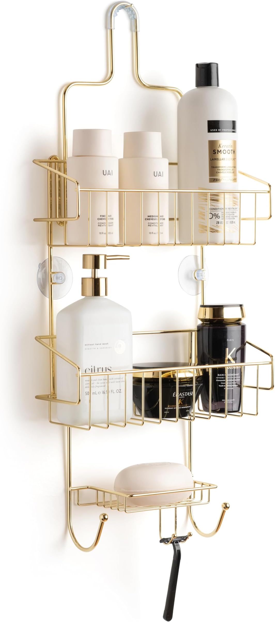 SIMPLI COZY Large Iron Gold Shower Caddy No Drilling