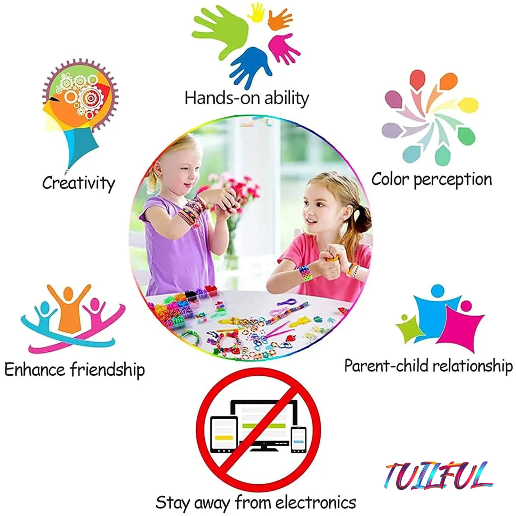 Loom Bands Nachfüllpackung – 600+ Gummibänder, Mit Haken & Clips, Bunt & Kreativ