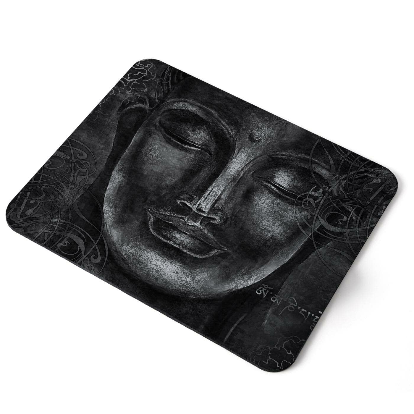 MIKKA ENTERPRISES Mouse Mat Pad - BW - Buddha Head Buddhist Laptop PC Desk Office #35146 Printed Rubber Mouse pad, Home Office Use, Non Slip