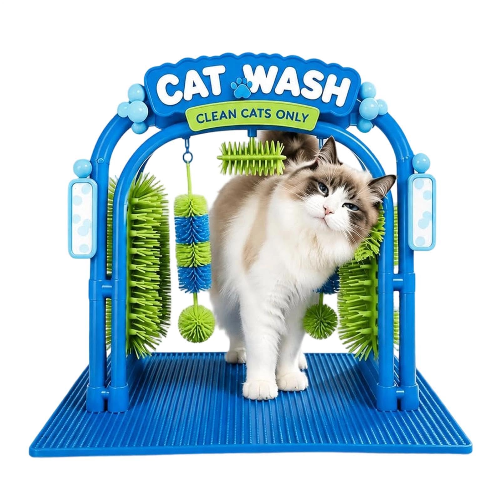 Cat Self Groomer Station, Cat Car Wash Scratcher - 15.7×18.5in Arch