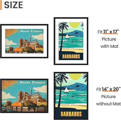 Vista 81 de upsimples - Portarretratos de 8.5 x 11 pulgadas, para fotos de 6 x 8 pulgadas con paspartú o de 8.5 x 11 pulgadas sin paspartú, marcos de fotos