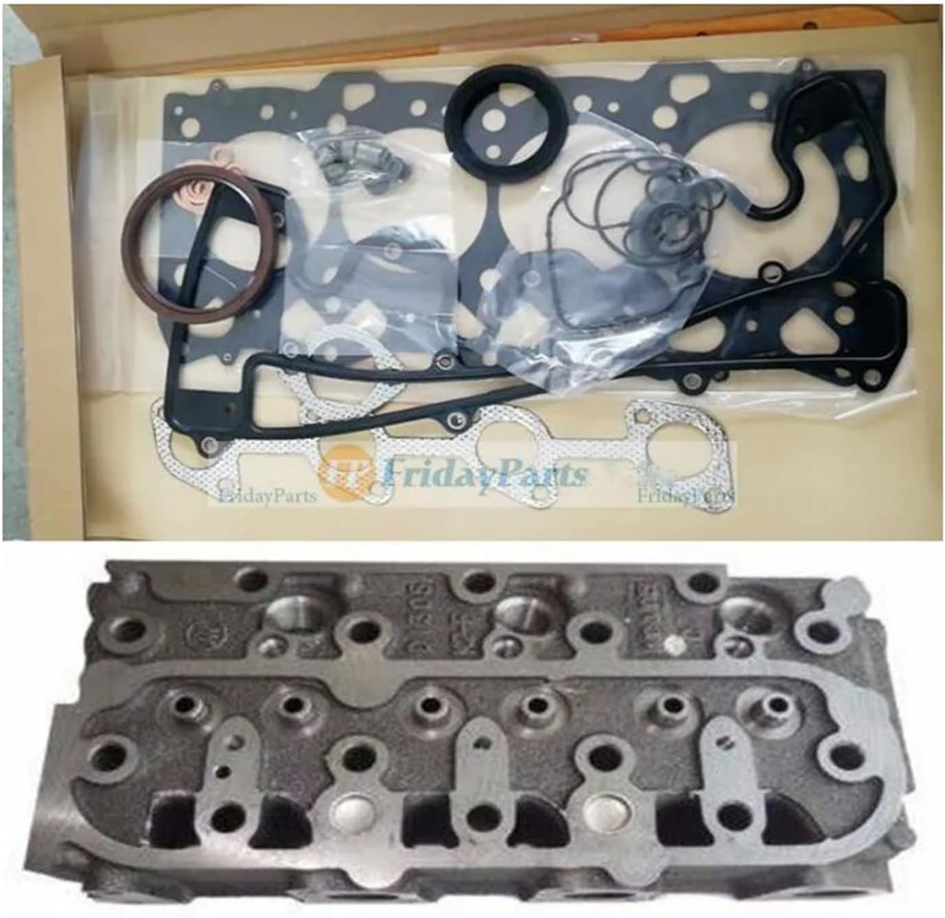 FridayParts Cylinder Head & Engine Full Gasket Set Compatible for Isuzu 4LE2 Engine (Complete Cylinder Head-Direct Iinjection/DI, with Full Gasket Set)