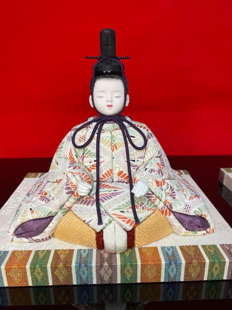 雛人形　一秀作　江戸木目込み人形親王平飾り・間口約５０×奥行約３０×高さ約２９㎝ 雛人形 一秀作 江戸木目込み人形親王平飾り間口約50×奥行約30