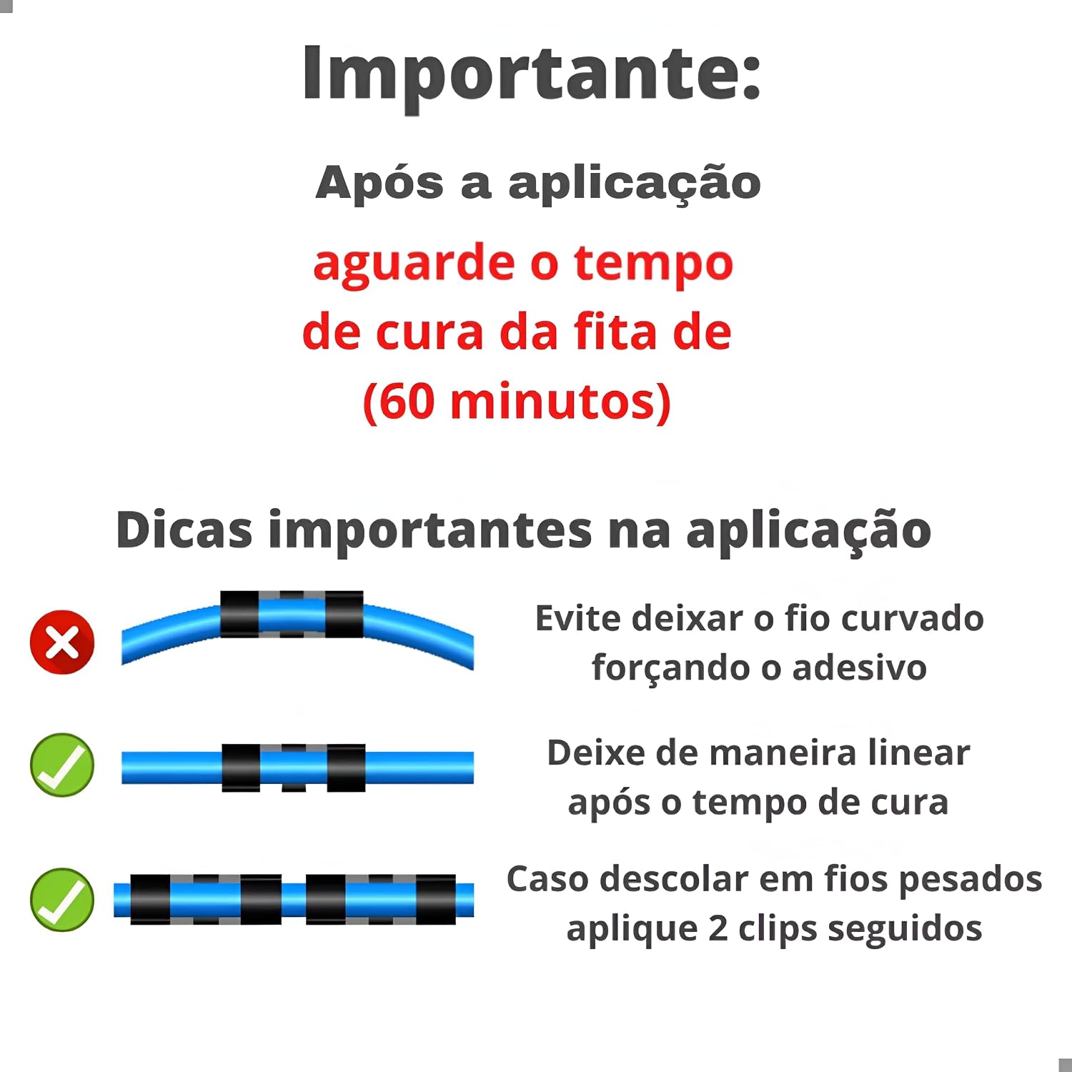 Kit 40 Organizadores De Fios Cabos Cordões Arame TRANSPARENTE Com Adesivo - Clips Organizador Fios Cabos Abraçadeira Autoadesivo Para Escritório Casa Mesa Parede Móveis Aderente Autocolante