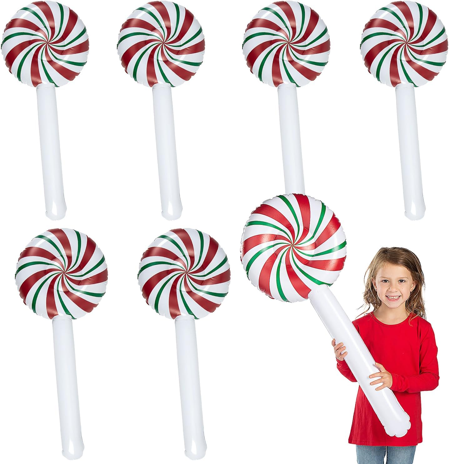Large Inflatable Christmas Lollipops, 6 Pieces
