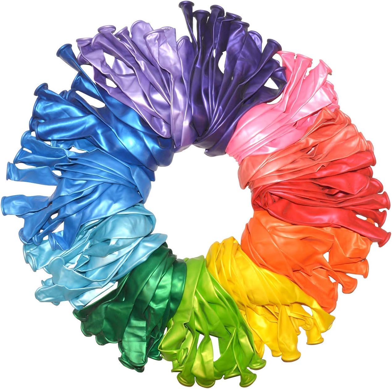 Party Balloons Premium 12" Rainbow Assorted Color Latex 120 Pack Balloons Birthday Anniversary Wedding Reveal Shower