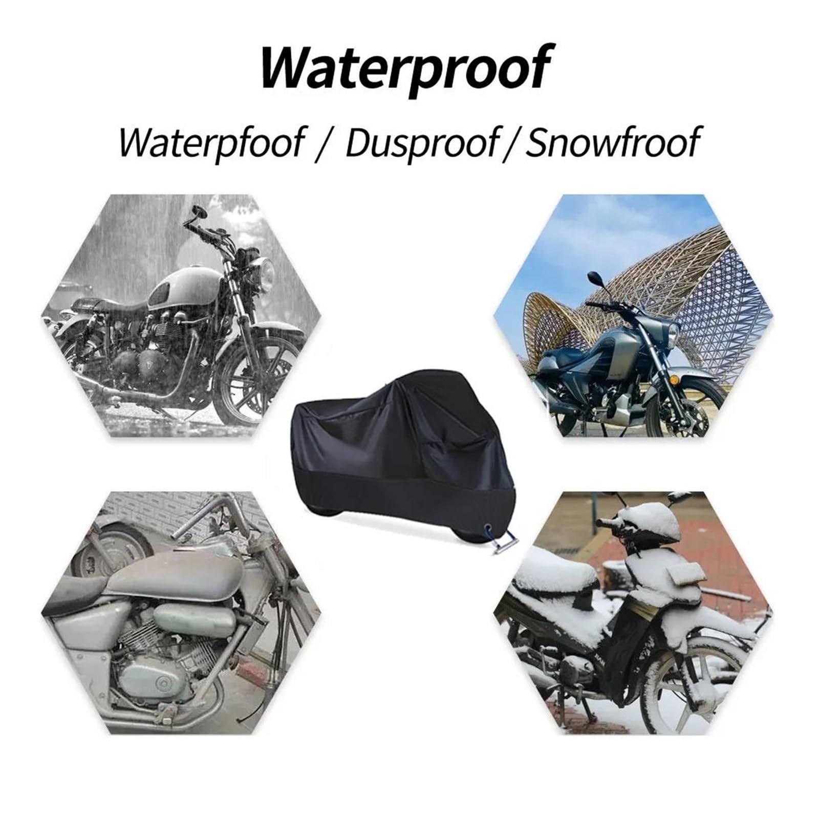 Funda para Moto Y Scooter, Protectora Impermeable A Prueba De Polvo, para Uso En Interiores Exteriores(XL For 200cm)