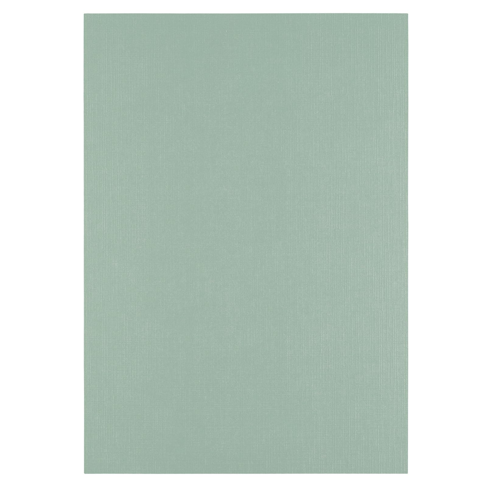 Vaessen Creative Linen Cardstock A4-25 pcs - Iguana (Green) - 250 GSM Coloured Paper - Card Making Supplies for Scrapbooking and Crafting
