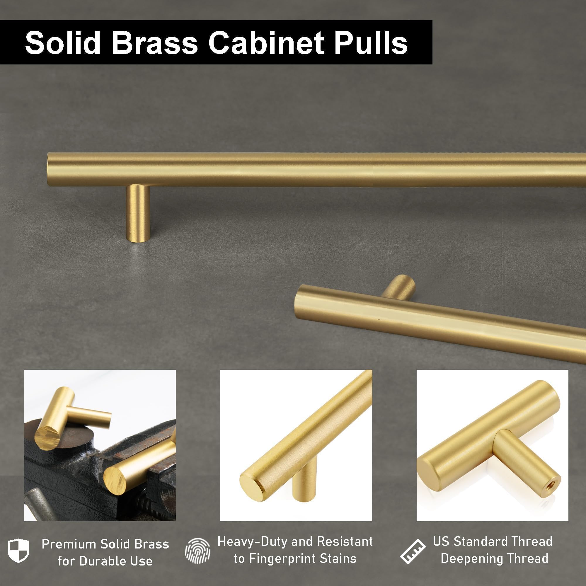 QOGRISUN Cabinet And Furniture Pulls 10-Inch(256mm)Hole Centers