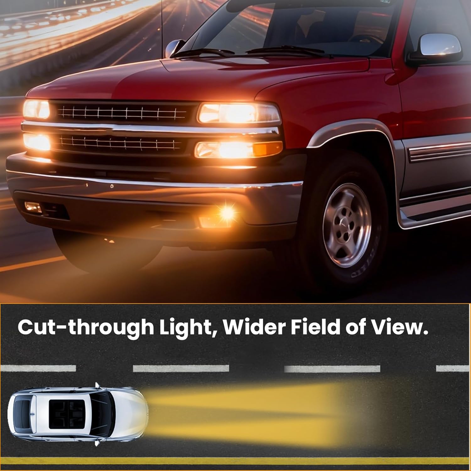 Shocklight Fog Lights Compatible with 1999-2002 Chevy Silverado 1500 2500, 2000-2001 Silverado 3500, 2000-2006 Suburban/Tahoe(Not for model with Z71), A Pair Of Fog Lamps(Left And Right)
