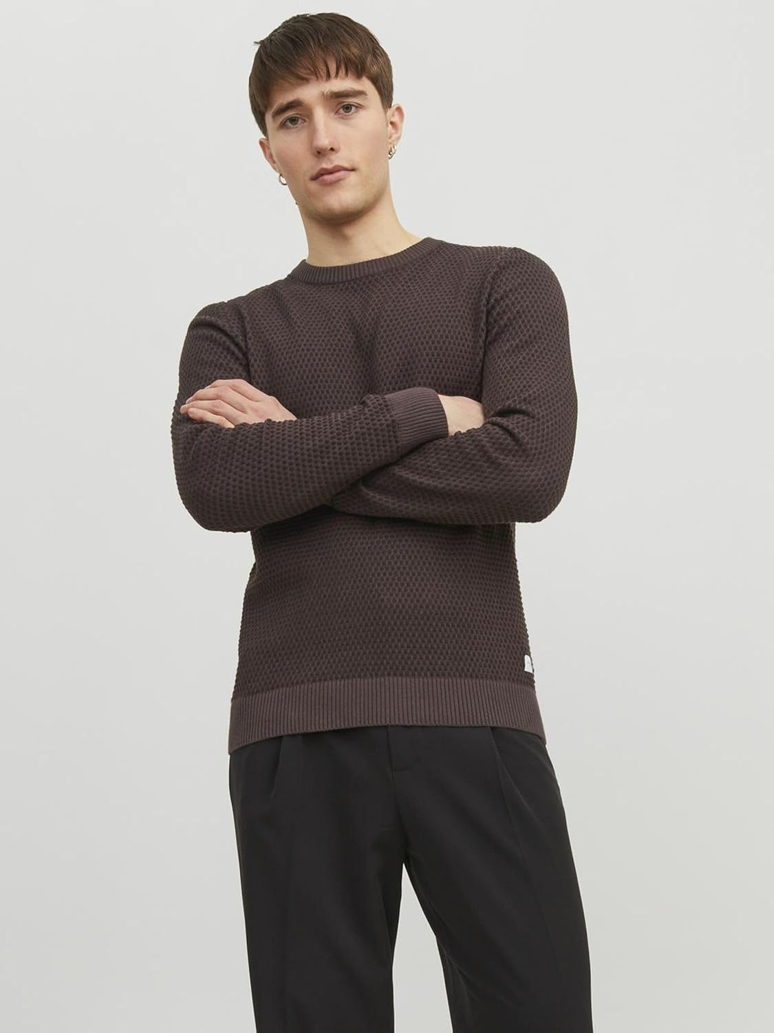 JACK &amp; JONES Jjeatlas Pullover Uomo - Maglione In Cotone 100% Con Collo Alto, Taglio Normale