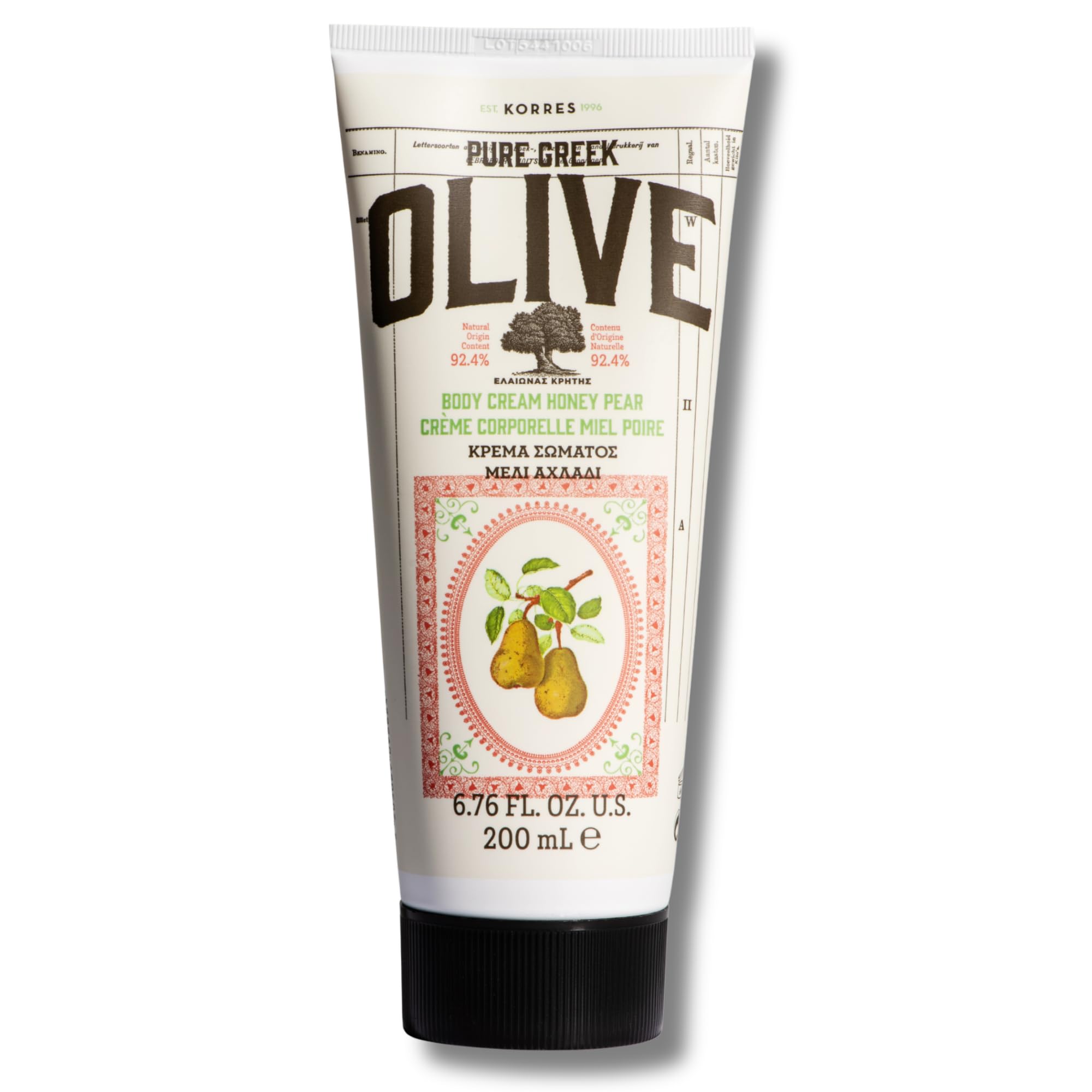 Korres Pure Greek Olive Body Cream Honey Pear 200ml