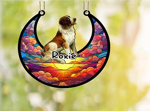 Vista 158 de LOVELYPOD Adorno de Navidad personalizado de perro pastor alemán, atrapasoles conmemorativo, adorno de Navidad de pastor alemán con nombre, pérdida