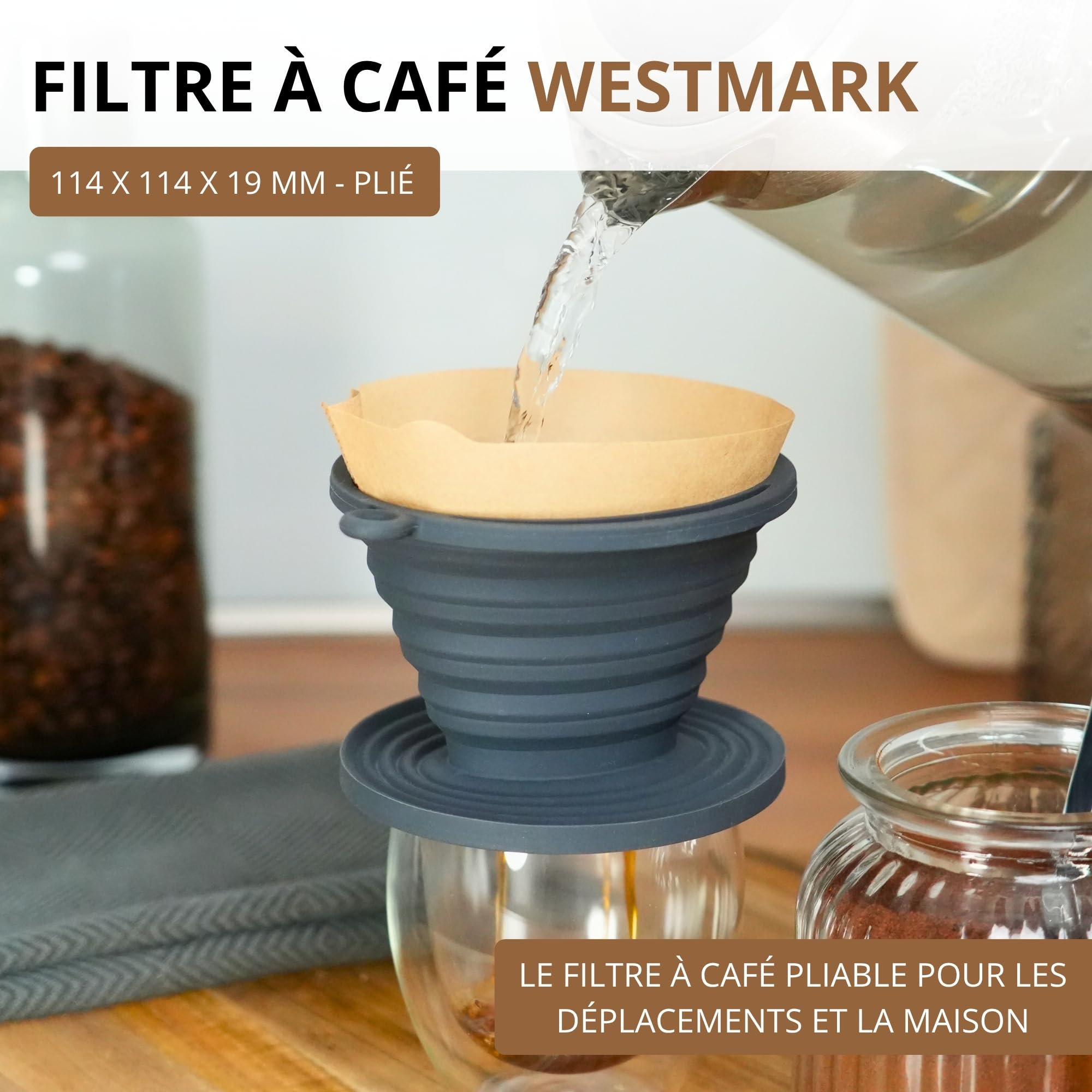 Westmark Goutteur à café, cône de filtre à café taille 2, plastique réutilisable pour brassage manuel, jusqu'à 2 tasses, modèle 24422261
