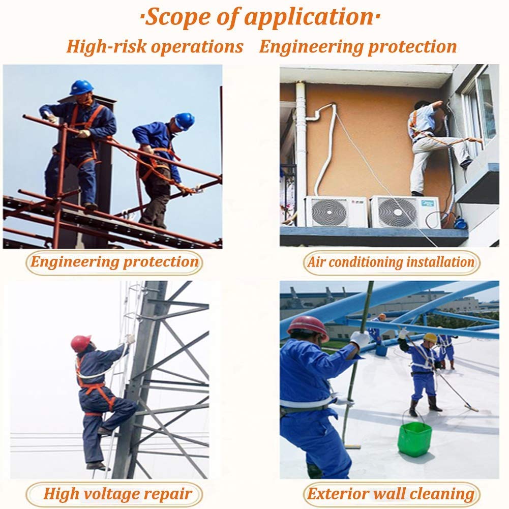 SwaYve Kits de Arnés de Seguridad, Cinturón de Seguridad de Protección Contra Caídas, Cinturón de Seguridad de Medio Cuerpo con Cuerda de Rescate para Trabajar en Alturas, Escalada en Roca/Blue/C