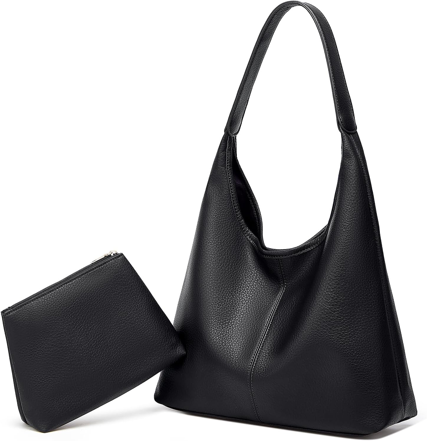 Slouchy Hobo Bags for Women Retro PU Leather Tote Crossbody Bag Soft Large Capacity 2pcs Shoulder Purses Handbags 2025