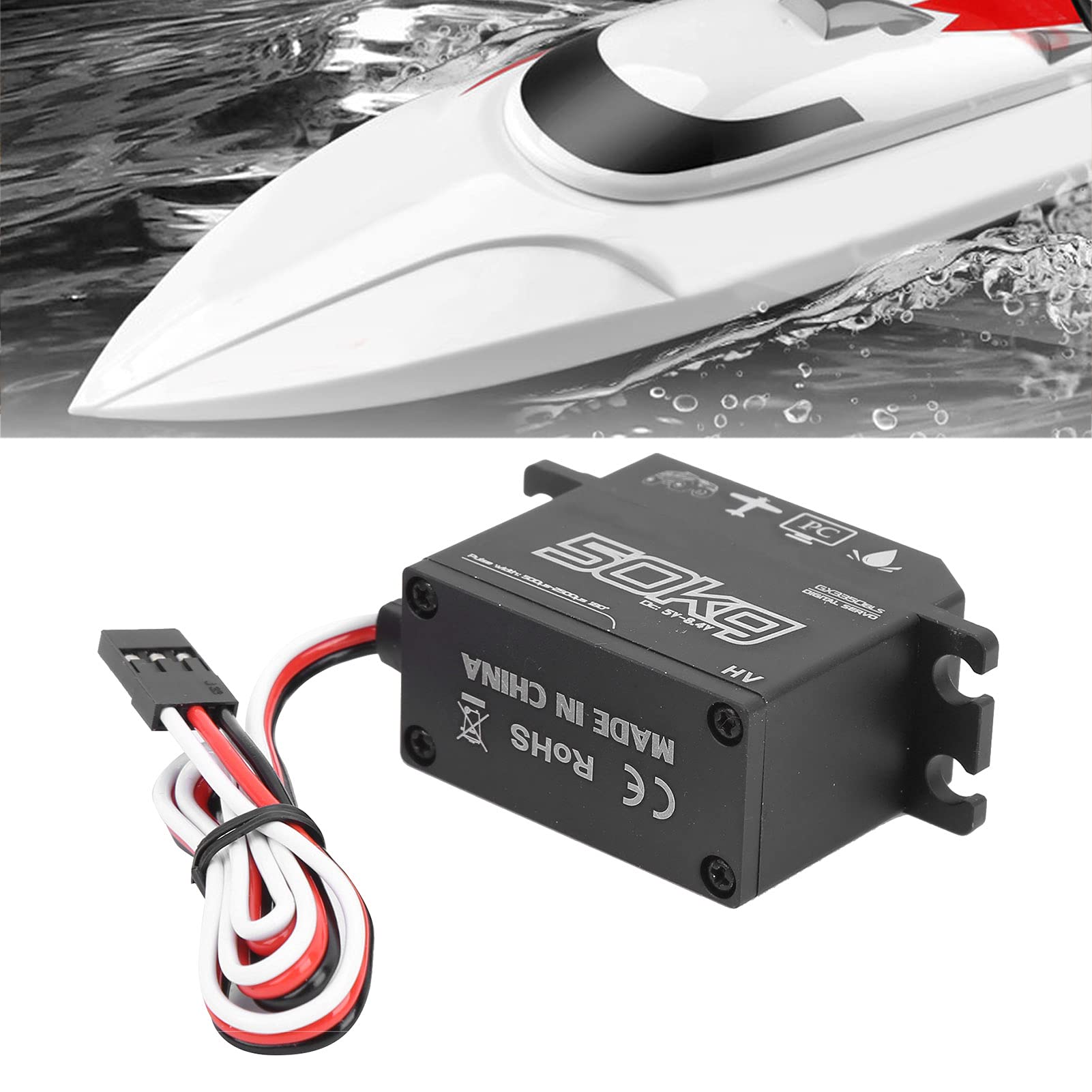 Akcesoria do Modeli Samochodów do Użycia Bezszczotkowy Serwosilnik Mocna Obudowa ze Stopu Aluminium do Zdalnie Sterowana łódka Rc 1/10 1/8 Rc Car 50Kg Serwo Wygodny