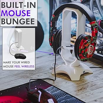 ヘッドホン RGB Gaming Headset + stand TuparGo Headphone Stand with Single Rolling RGB Light for