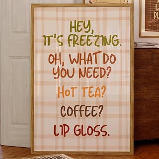 Cold Weather Comforts - Cozy Retro Kitchen Wall Art Print for Preppy Winter Apartment Decor