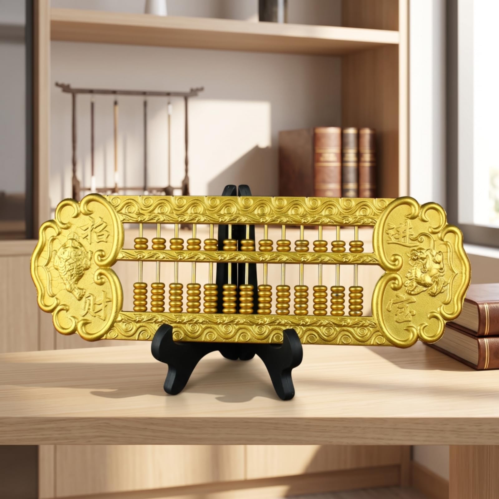 MagiDeal Boulier en Laiton avec Finition Dorée et Reliefs pour Bureau Salon et Support Présentation