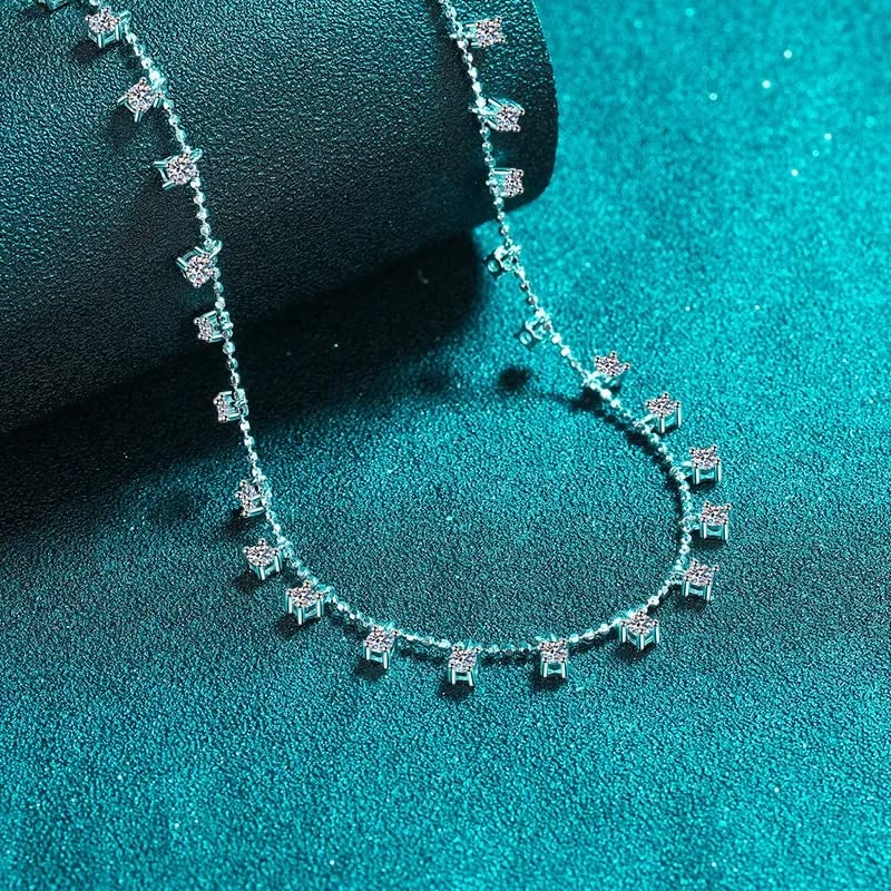 Collier Moissanite en Argent Sterling 925 Pendentif de Mariage Haute Brillance 45cm - 2