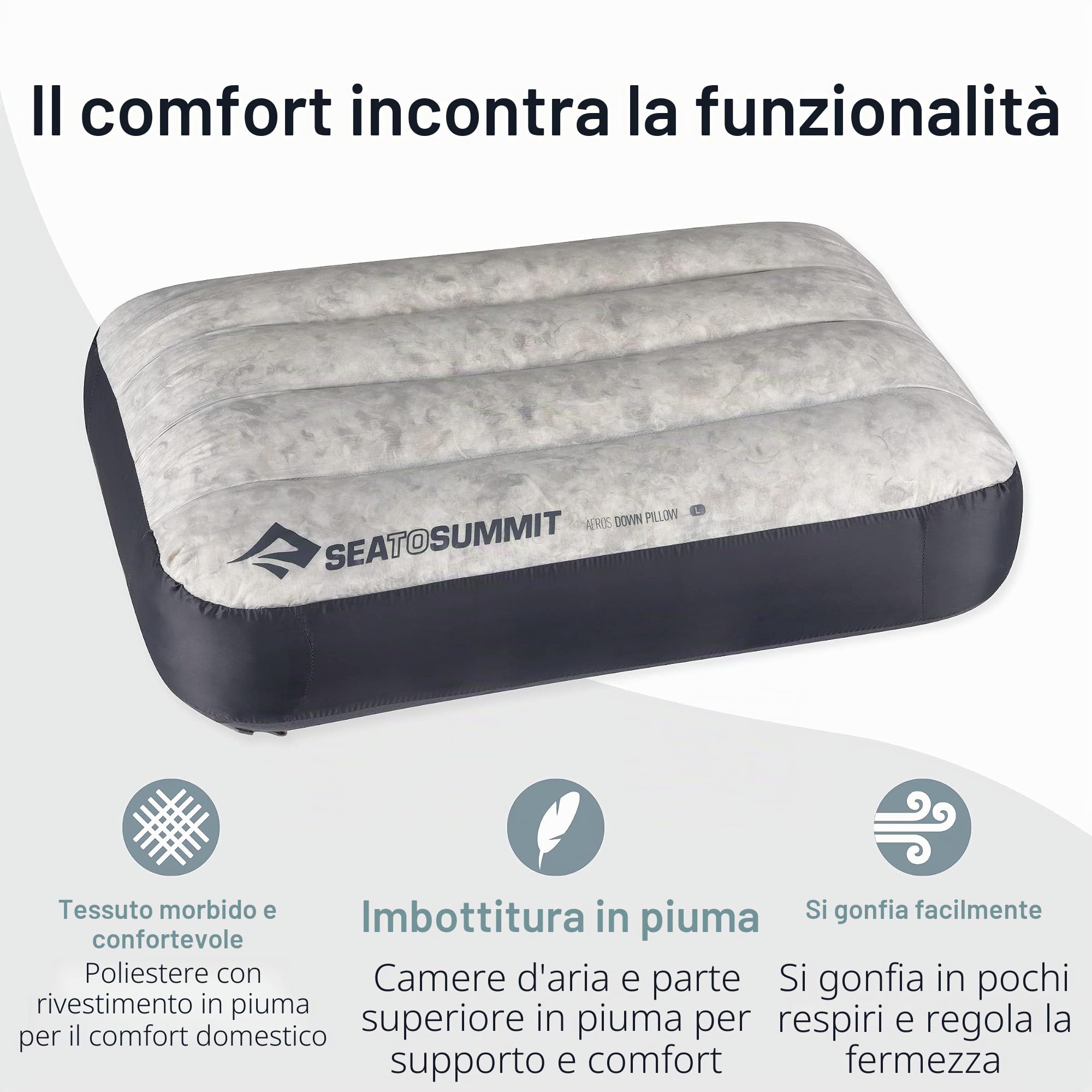 SEATO SUMMIT Almohada - Aeros Down Pillow L gris Color: gris