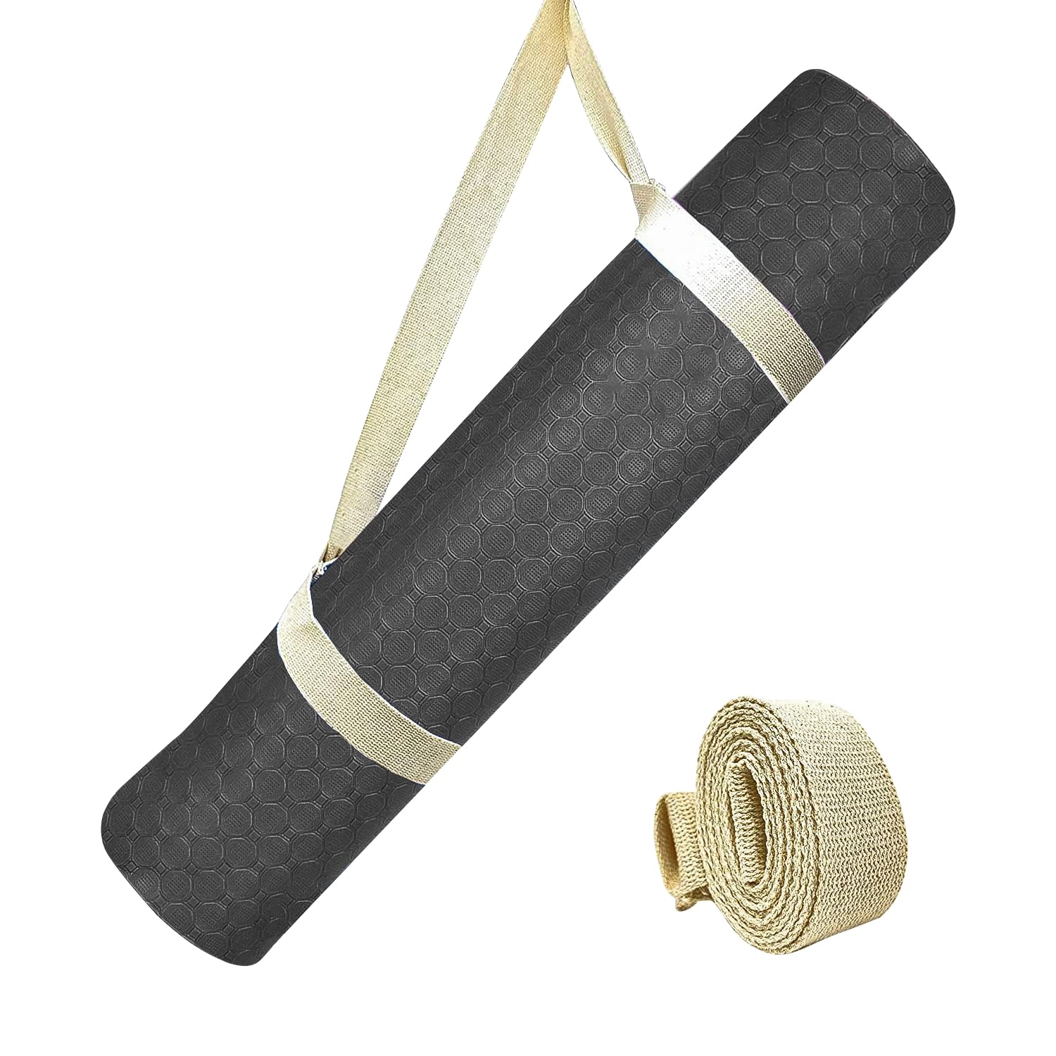 Strauss Anti Skid TPE Yoga Mat with Carry Strap, 6mm, (Black)-image-10