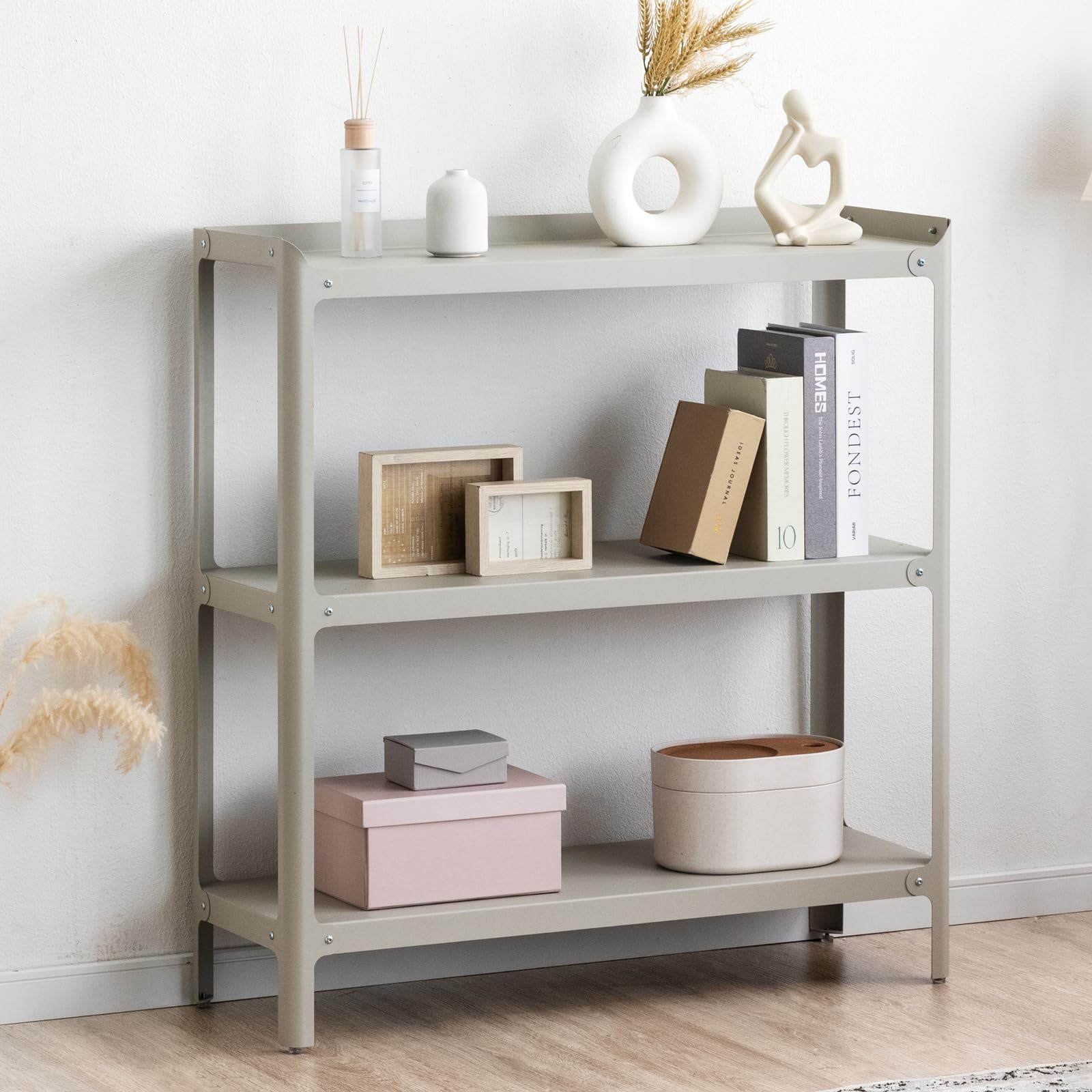Amazon｜タンスのゲン オープンラック 3段 幅88cm スチール アイアン