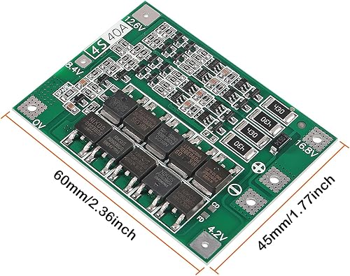 Miniatura 3 de 4 unids 4S 40A batería de litio de iones de litio 18650 cargador PCB BMS placa de protección con equilibrio para motor de taladro 14.8 V 16.8 V