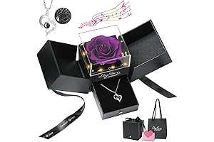 100 Languages I Love You Necklace, Preserved Rose