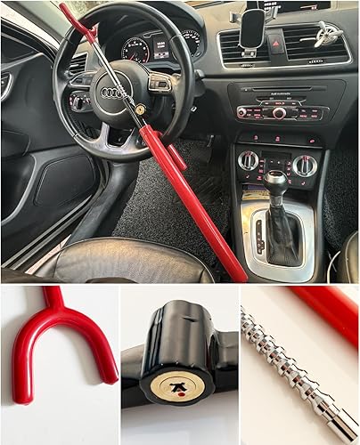 Miniatura 4 de Cerradura antirrobo para volante de automóvil, dispositivo antirrobo, cerradura de volante de seguridad para vehículos de alta resistencia para