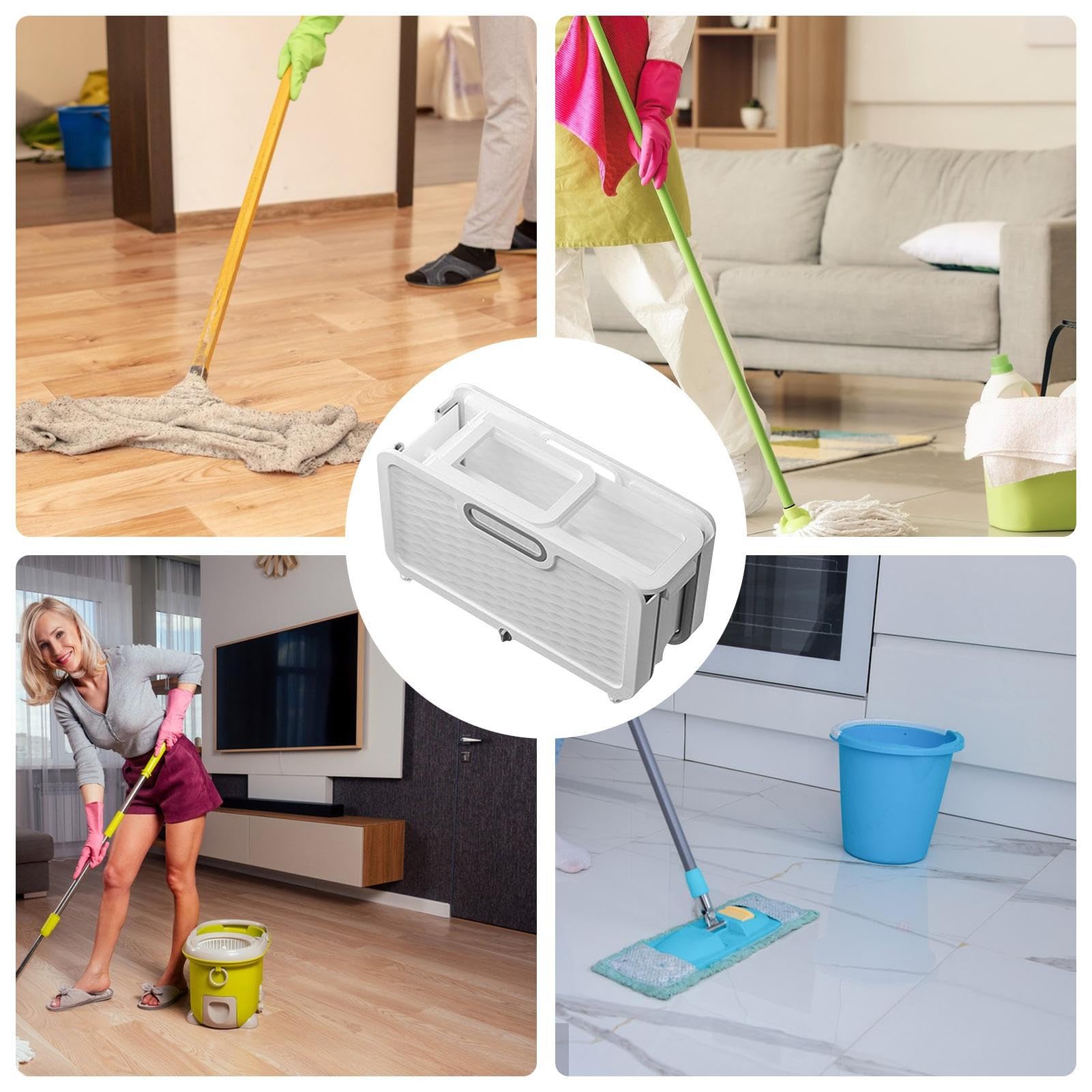 Faltbarer Reinigungseimer, tragbarer Faltbarer Mopp-Eimer, kompakter Aufbewahrungseimer, praktischer Wäschekorb, Faltbarer Wassereimer, platzsparend, für Mop