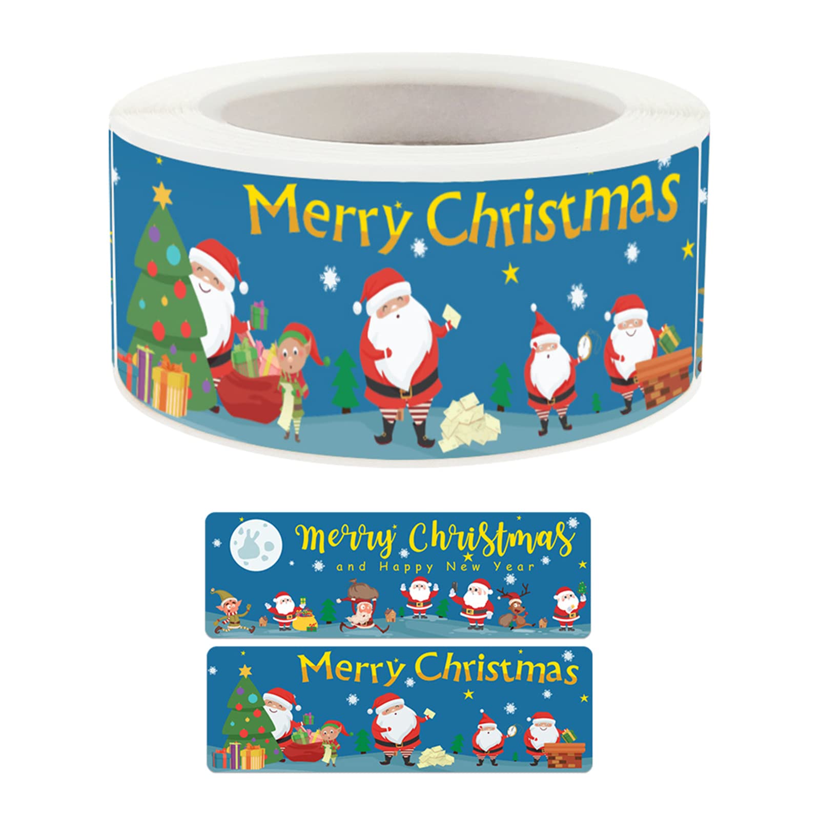 Buxuaaaa 120 Pieces Merry Christmas Stickers Santa Snowman Christmas Trees Stickers Decorative Sealing Sealing