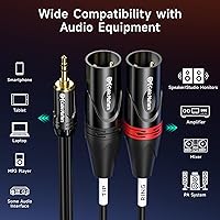 Vista 5 de Cable Matters Cable TRS a 2 XLR de 0.138 in de 1/8 de pulgada de 3 pies, macho a macho Aux a Dual XLR Breakout Cable