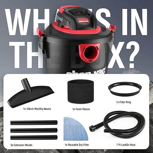 Miniatura 5 de Shop-Vac Filtro de tela Dacron 2035000+ 90115 de 5 galones 2.0 Peak HP WetDry Vacuum 2035000+