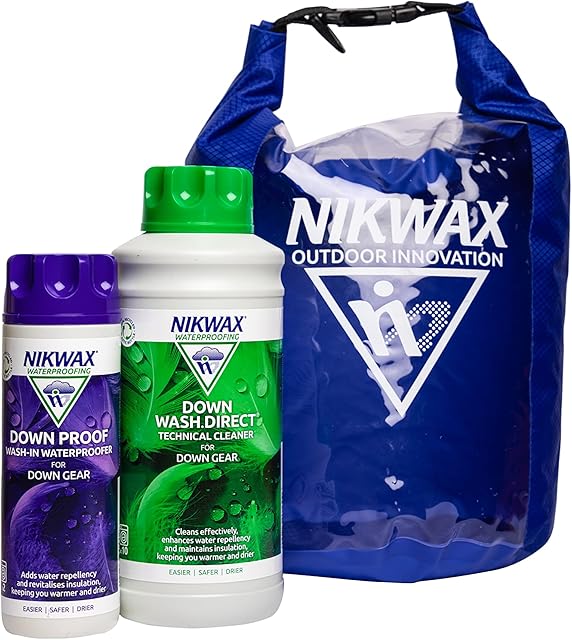 Nikwax Down Care Kit for cleaning and waterproofing down clothing and gear