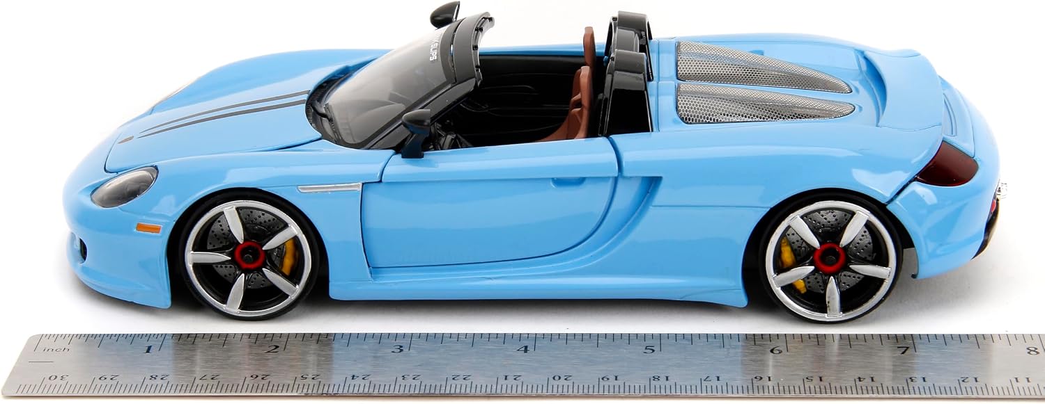 Pink Slips 1:24 W6 Porsche Carrera GT Die-Cast Car, Toys for Kids and Adults(Light Blue)