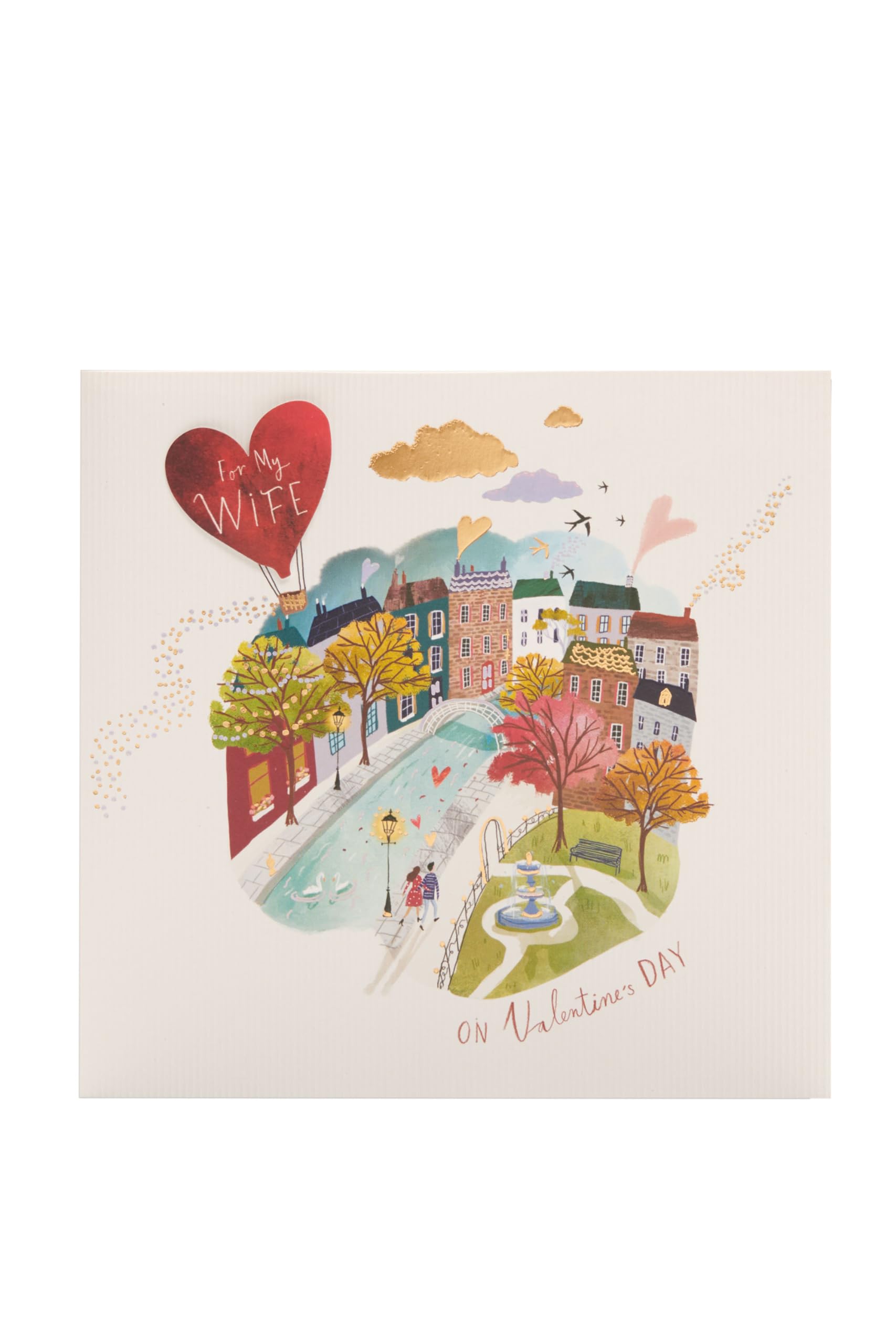 UK GreetingsValentine's Day Card For Wife - Cute Couple Scene Design