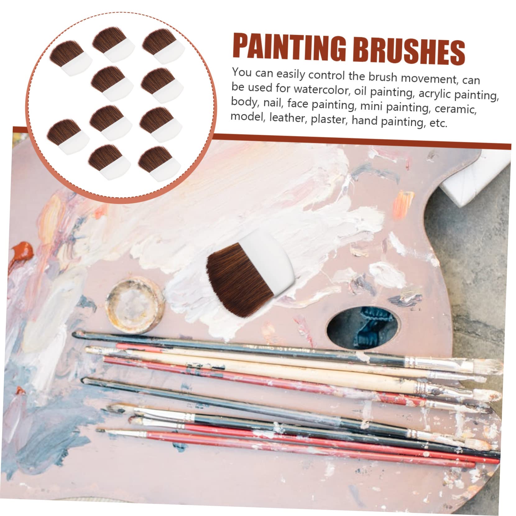 OSALADI 4 Ensembles Ensemble De Pinceaux Art Petit Brosse À Couleurs De l'eau Pinceau pour Dessiner Détails Pinceaux Aquarelle De Voyage Fibre Blanche 10 Pièces * 4