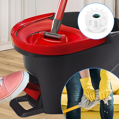 Miniatura 7 de 4 piezas de repuesto de trapeador giratorio, cubo de fregona giratoria, repuesto de piñones de engranaje compatibles con Ocedar, piñones de