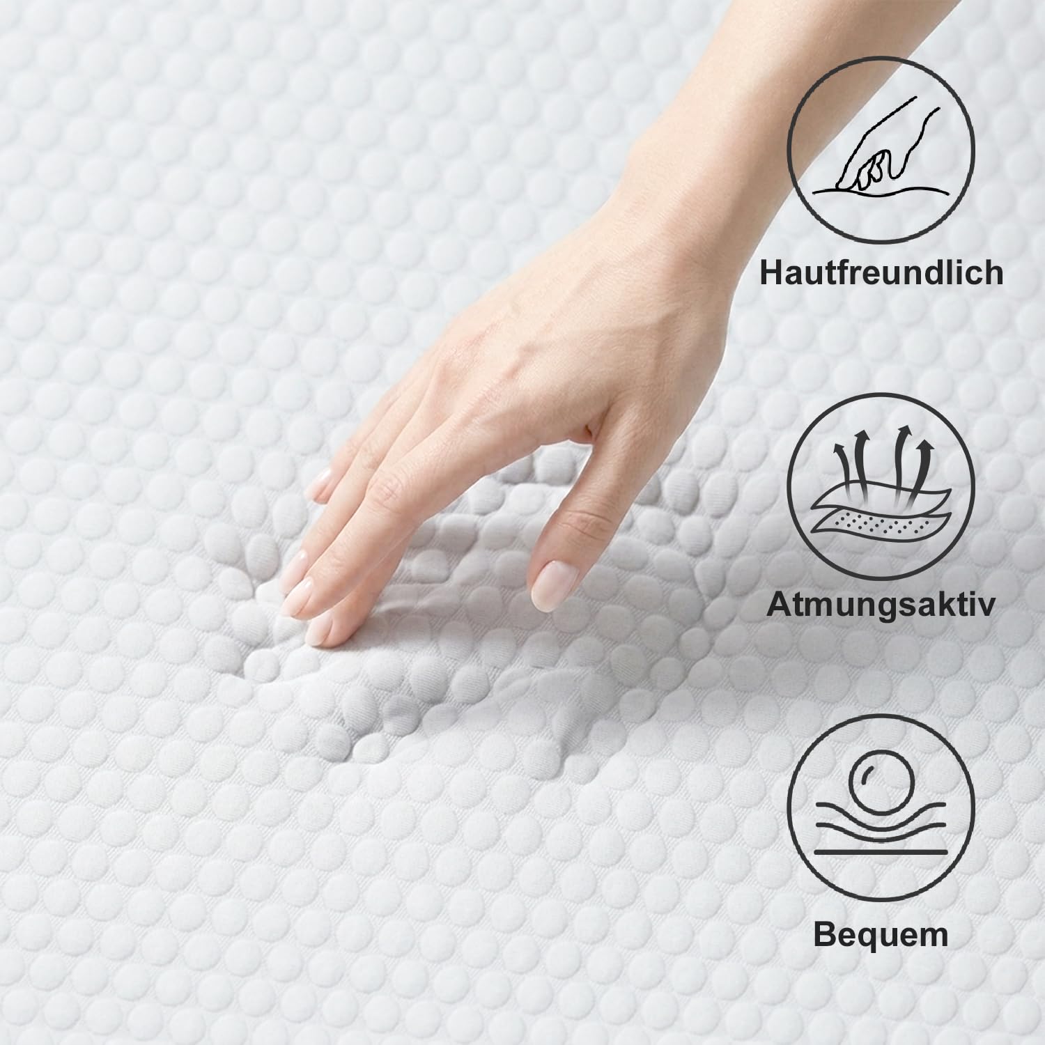 Kaltschaummatratze 140x200 26cm H2&H3 7-Zonen | Gelschaum Matratze Ergonomisch Matratze Allergikergeeignet Öko-Tex Standard 100 Rollmatratze Abnehmbarer und waschbarer Bezug