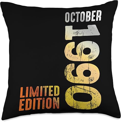 Since October 1990 Retro 1990 Vintage 1990 October Throw Pillow