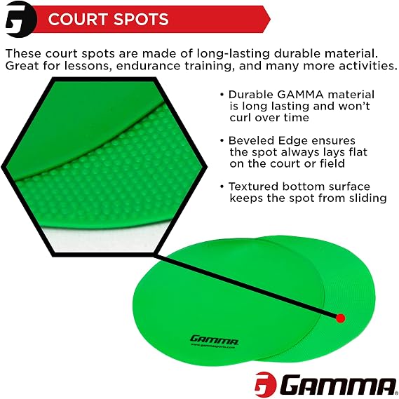 Gamma Sports Court Training Essentials, Courts Spots, Dome Cones, Disc Cones, Mini Court Lines, Pickleball Training, Tennis Training, Racquet Sports, Durable, All Levels of Play!